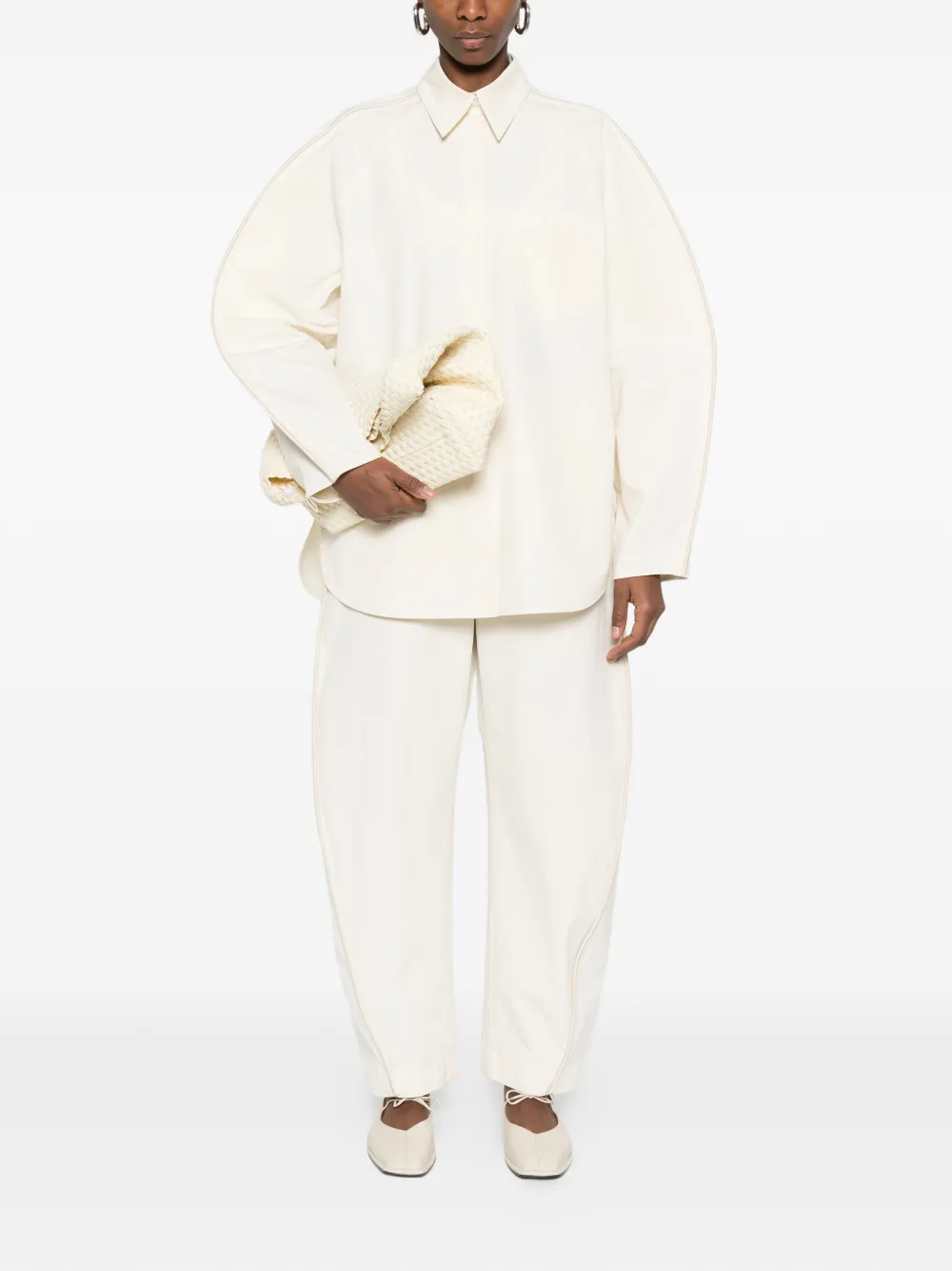 Nanushka Broek met elastische taille Beige