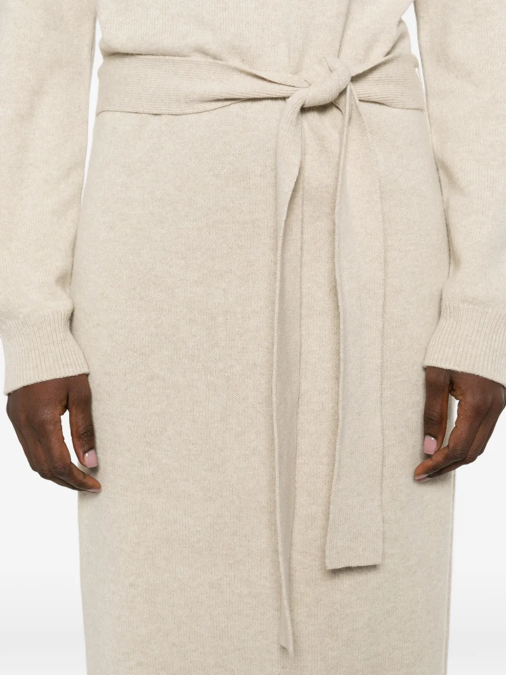 Nanushka Gebreide midi-jurk met col Beige