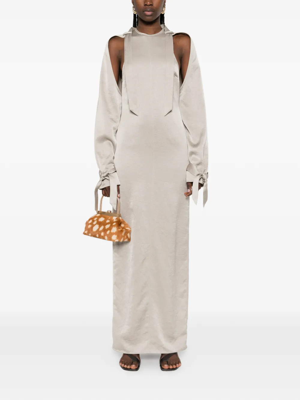  Nanushka Detachable Bolero Maxi Dress - Neutrals 