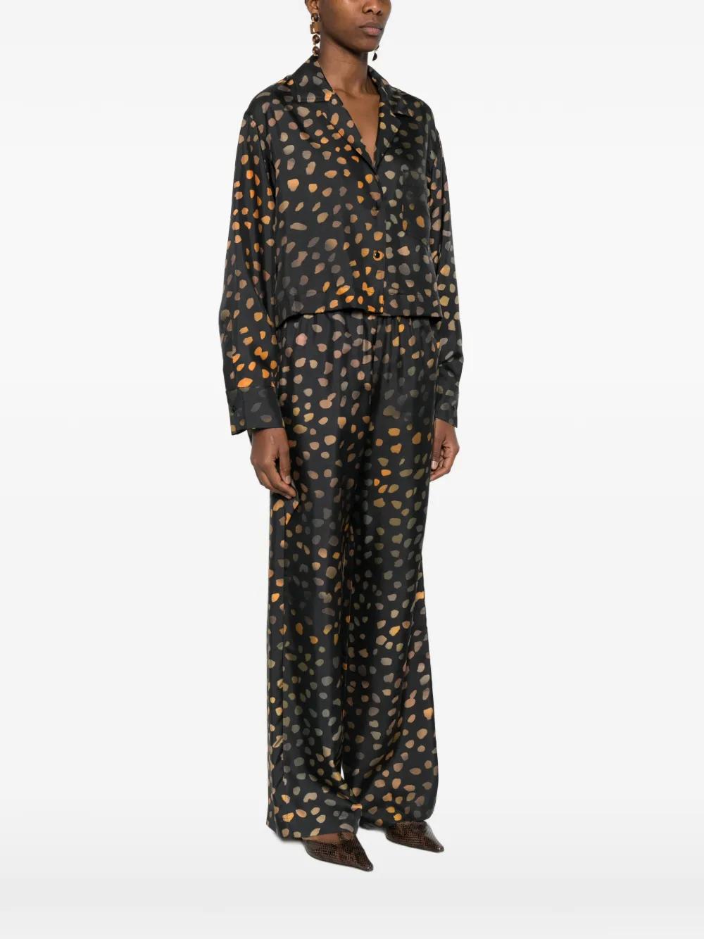  Nanushka Tie-cuff Cropped Shirt - Black 