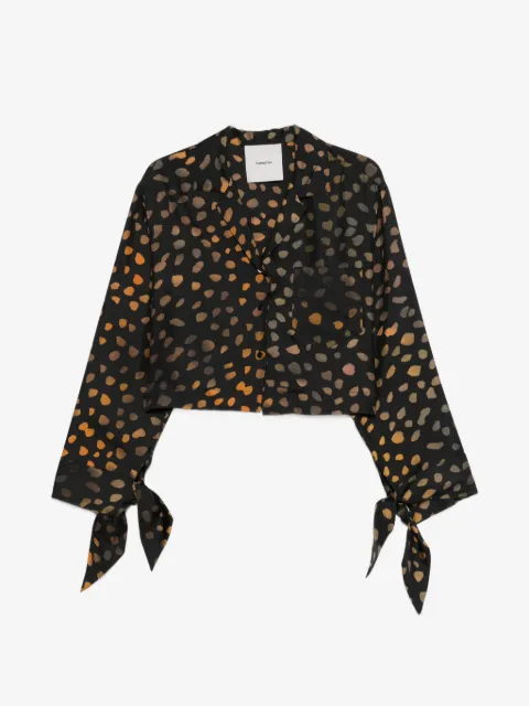 Nanushka tie-cuff cropped shirt