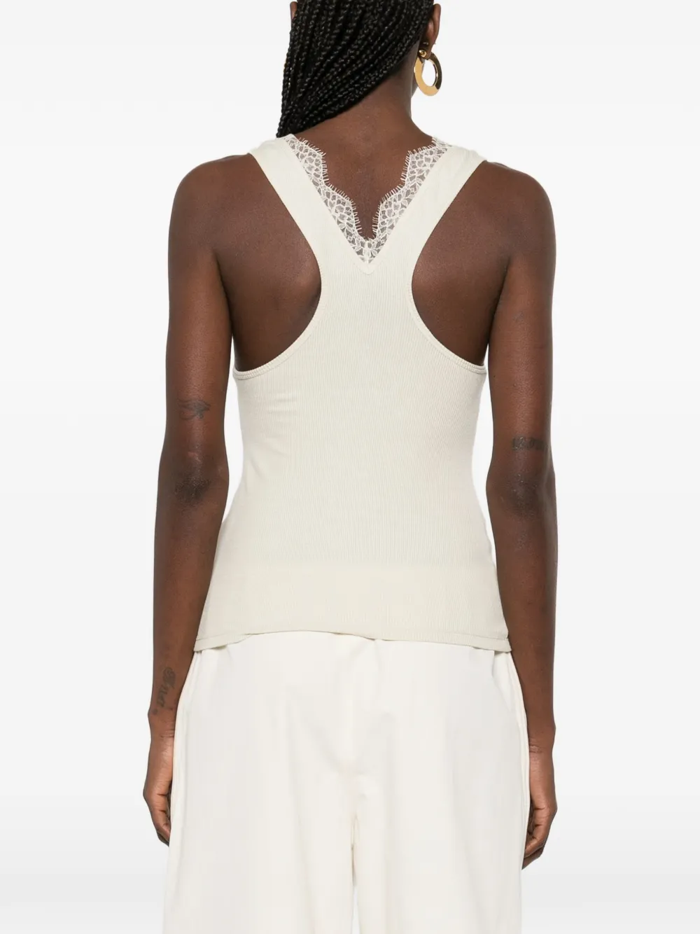 Nanushka Siara tanktop met V-hals Beige