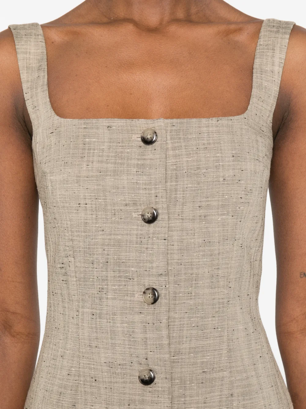Nanushka Gilet met vierkante hals Beige