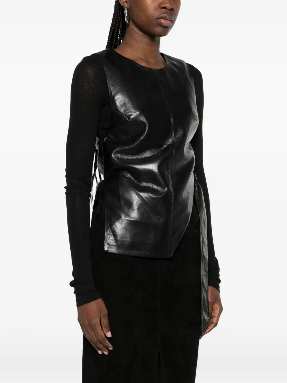 Nanushka Top met lange mouwen met gestrikt detail Zwart
