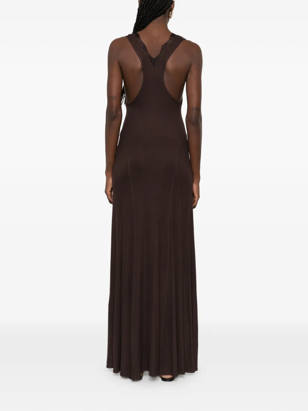 Nanushka Ignia maxi-jurk met kanten-detail Bruin