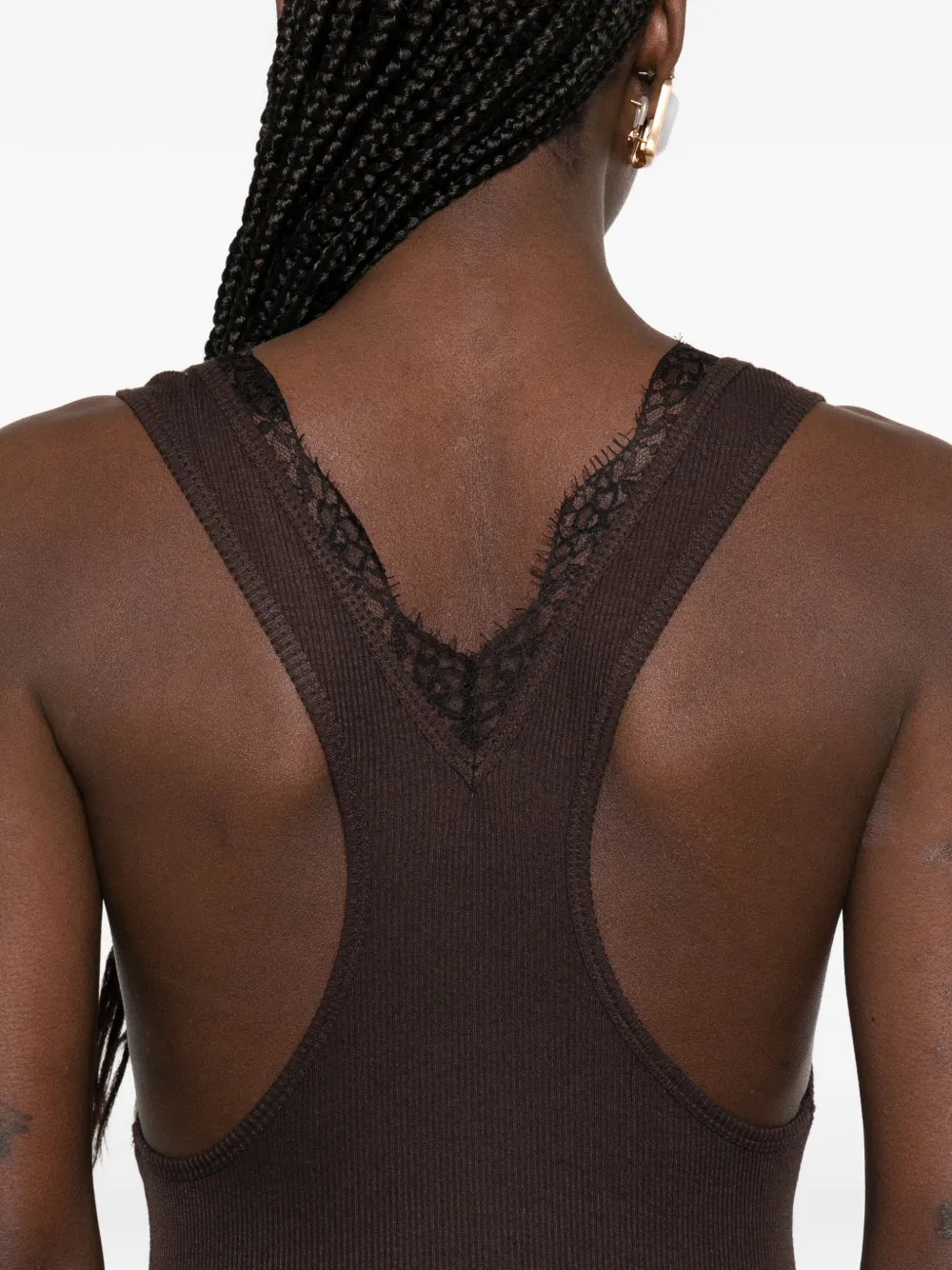 Nanushka Ignia maxi-jurk met kanten-detail Bruin
