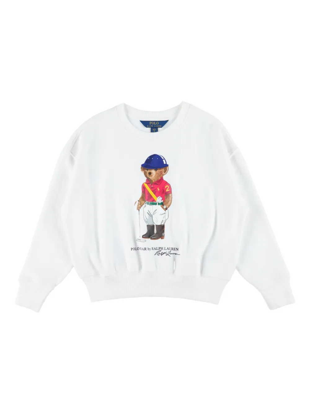 POLO RALPH LAUREN KIDS bear-print fleece sweatshirt - Bianco