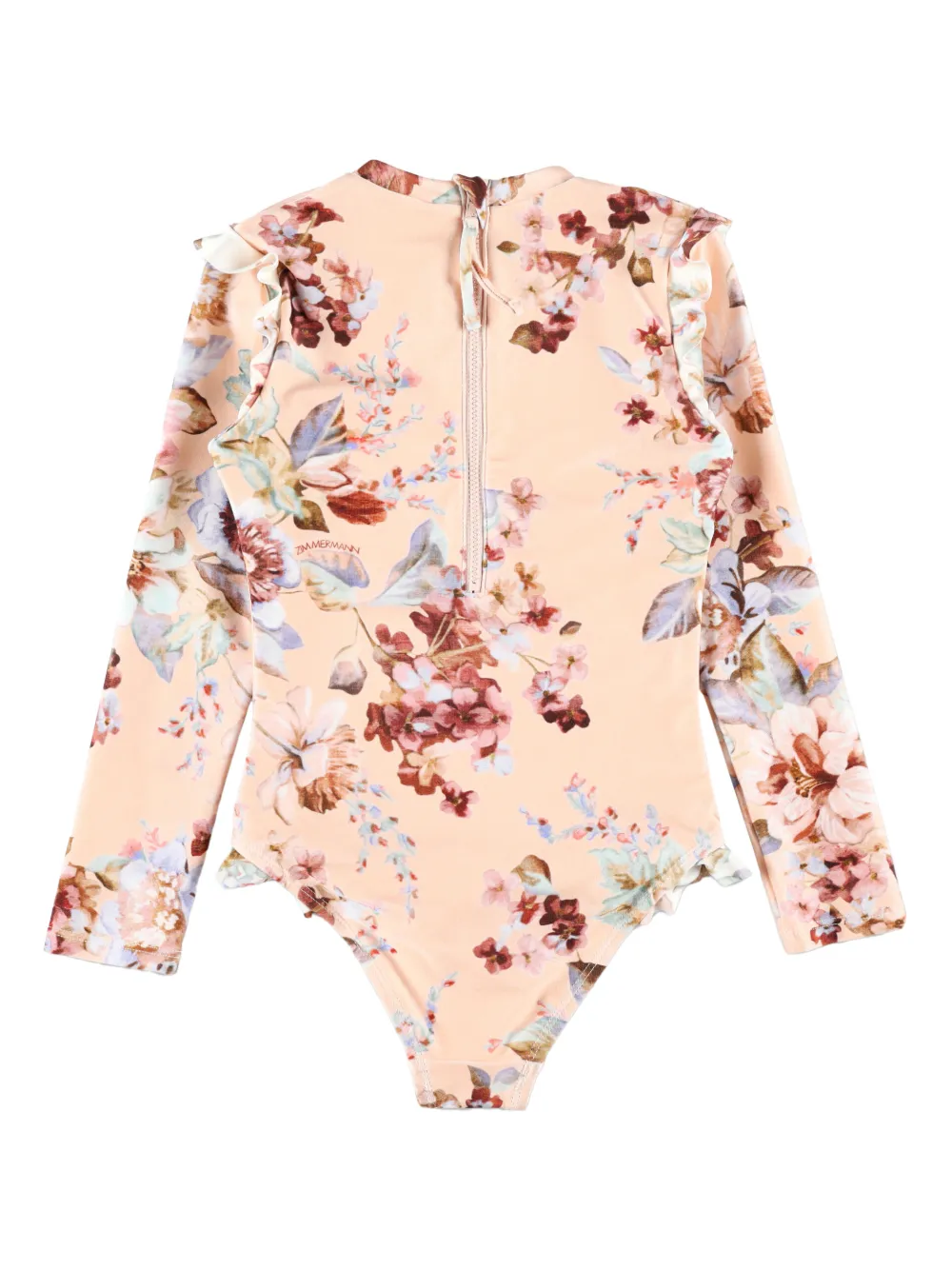 Awaken Ruffled Floral Long-Sleeves Swimsuit
