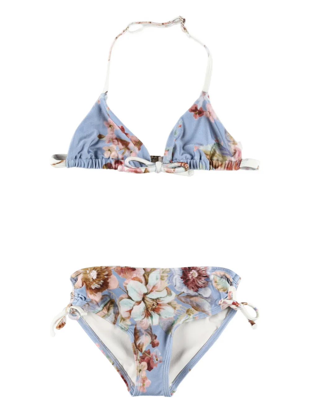 ZIMMERMANN Kids floral triangle bikini - Blu