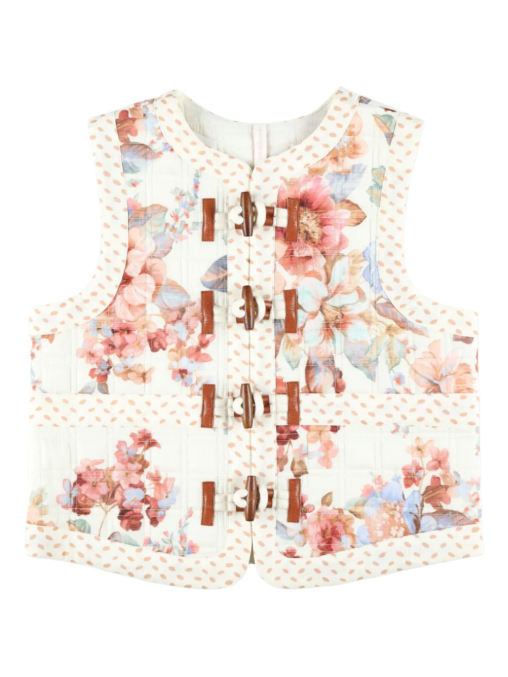ZIMMERMANN Kids Awaken floral waistcoat - Nude