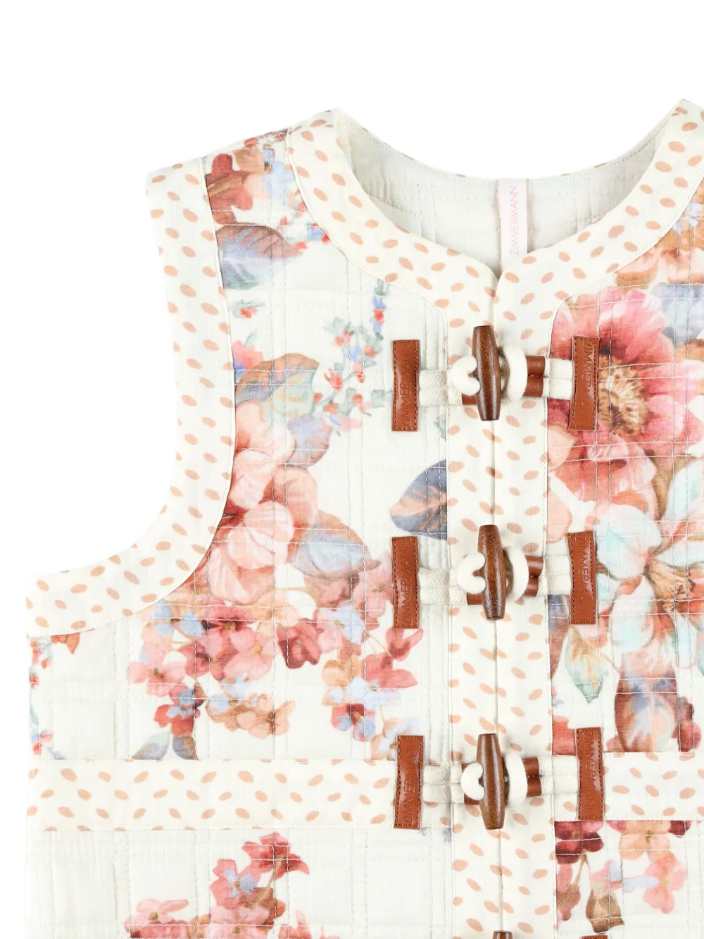 ZIMMERMANN Kids Awaken gilet met bloemenprint Beige