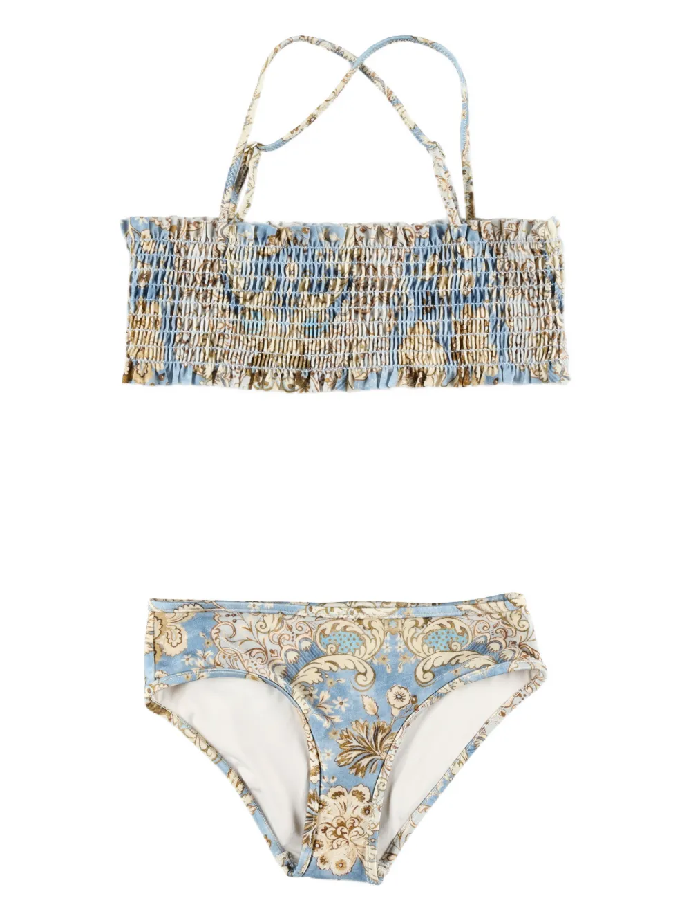 ZIMMERMANN Kids Daylight shirred bikini - Blu