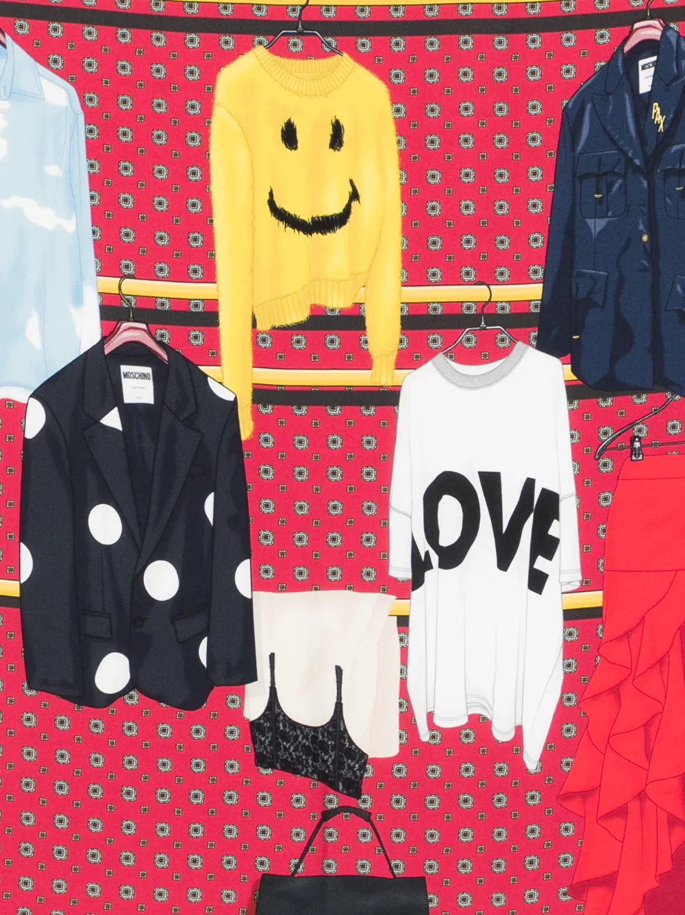  Moschino Square-shape Scarf - Red 