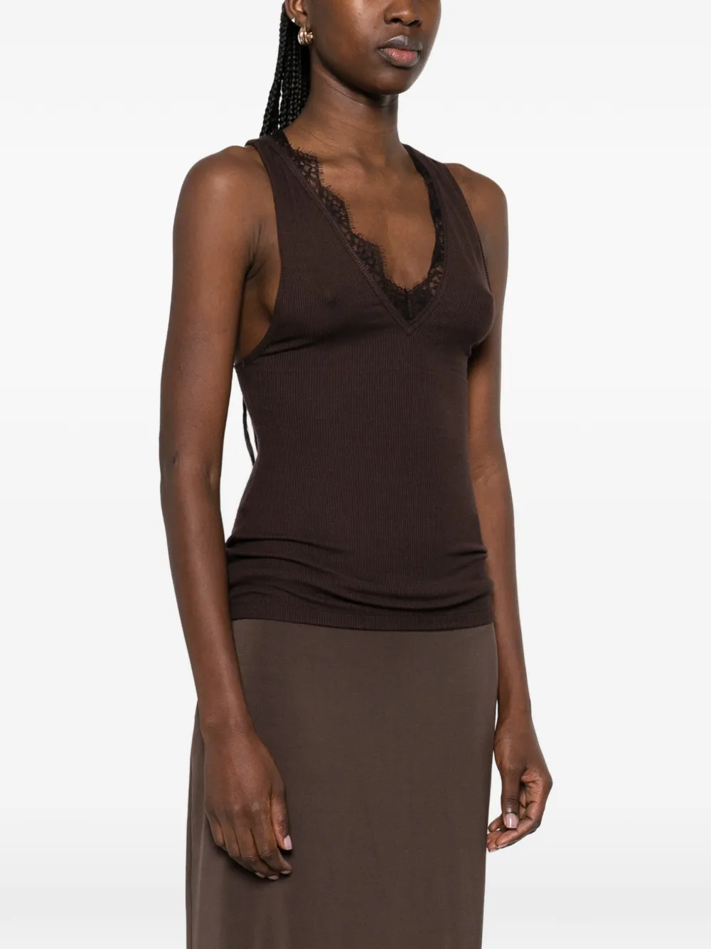 Nanushka Siara tanktop met V-hals Bruin