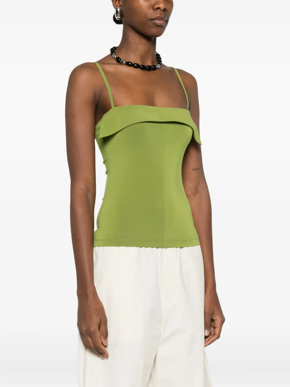Nanushka Marinie top met vierkante hals Groen