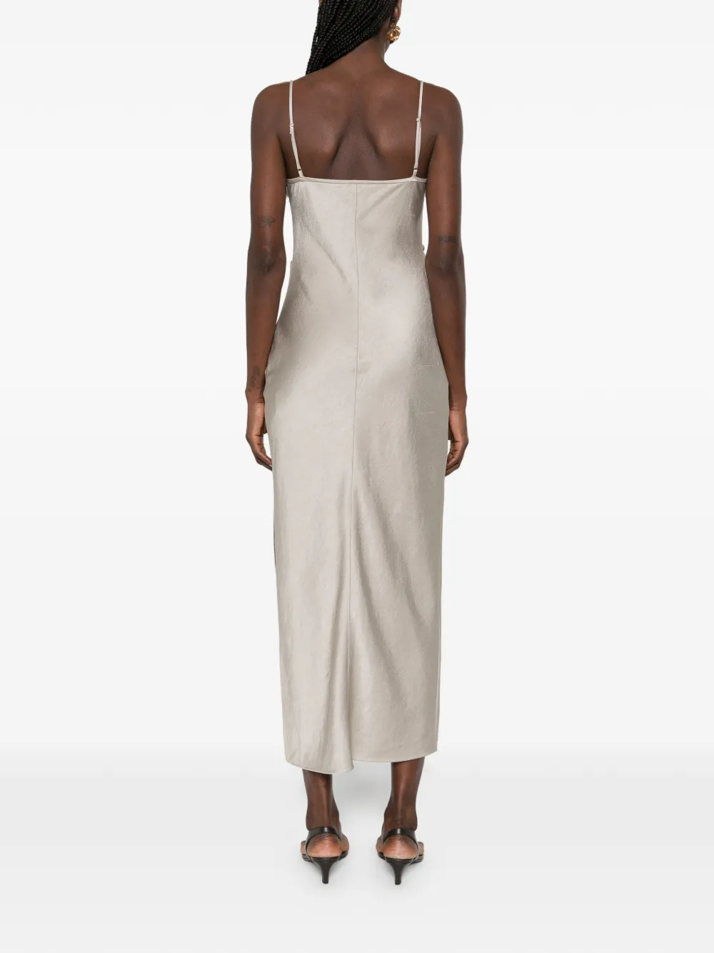 Nanushka Rachana midi-jurk met franje Beige