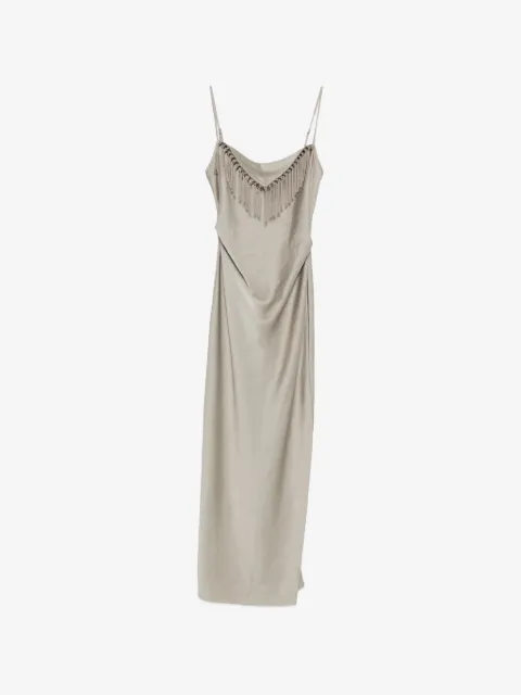 Nanushka Rachana fringe slip midi dress