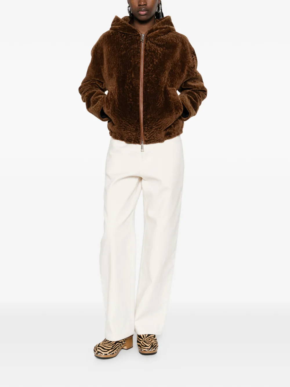  Nanushka Hooded Zip-up Jacket - Brown 