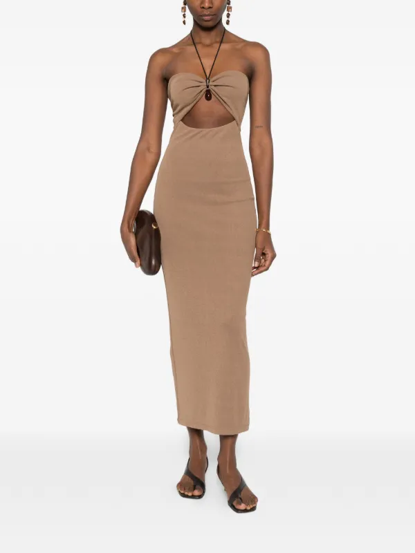 brown bandeau midi dress ASOS Design - Bandeau Midi Dress - Women - Tencel/Polyester - 2 US