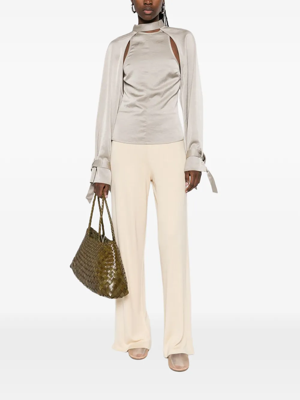 Detachable-Bolero Tie-Detail Top