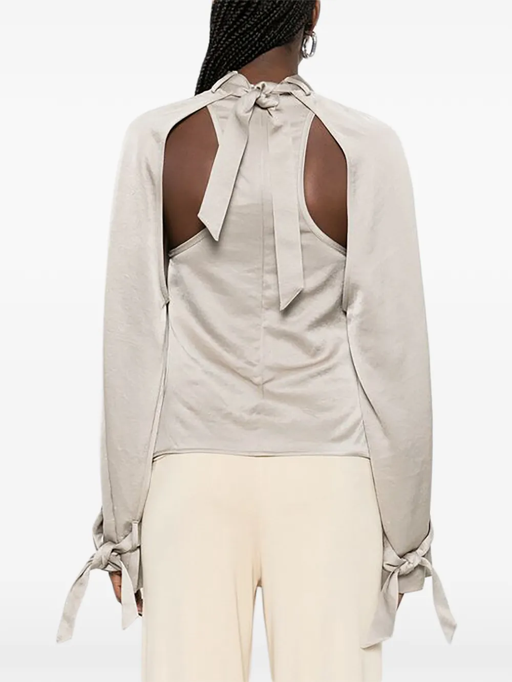 Detachable-Bolero Tie-Detail Top