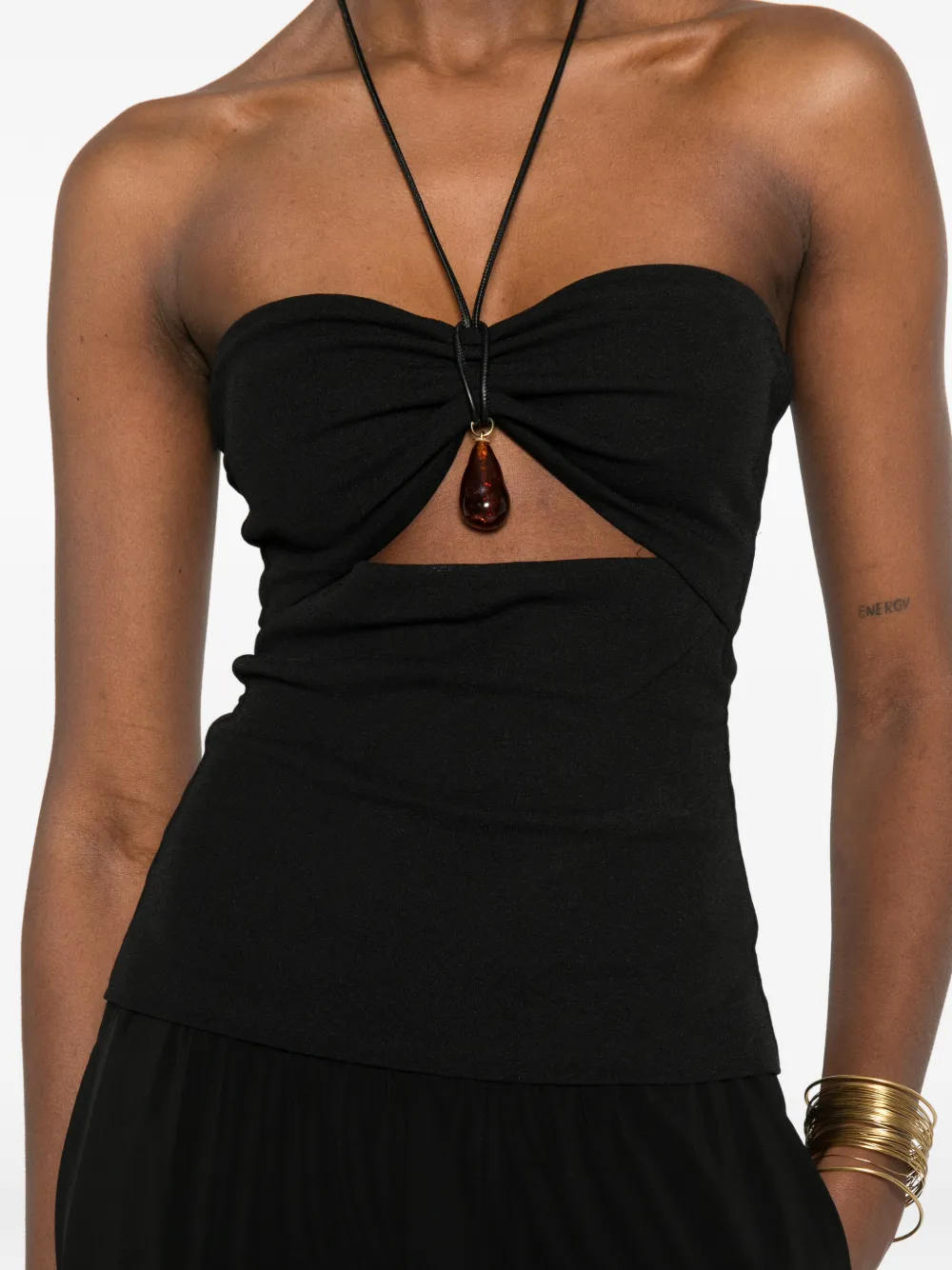Nanushka Bandeau top met uitgesneden band Zwart