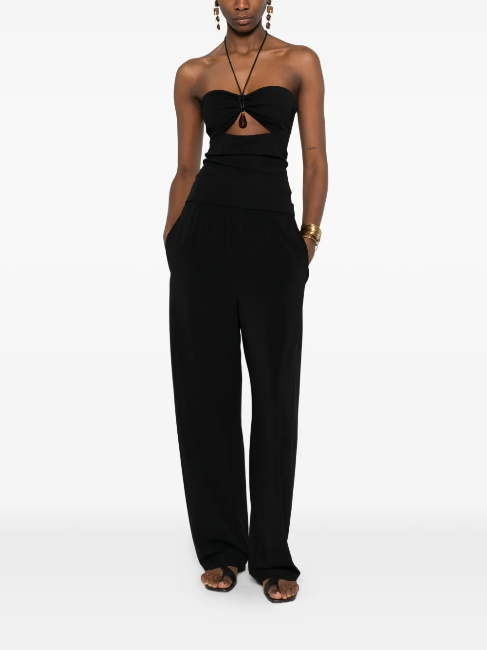 Nanushka Bandeau top met uitgesneden band Zwart