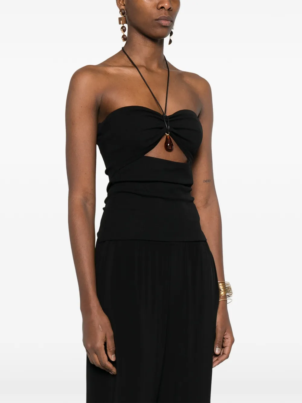 Nanushka Bandeau top met uitgesneden band Zwart