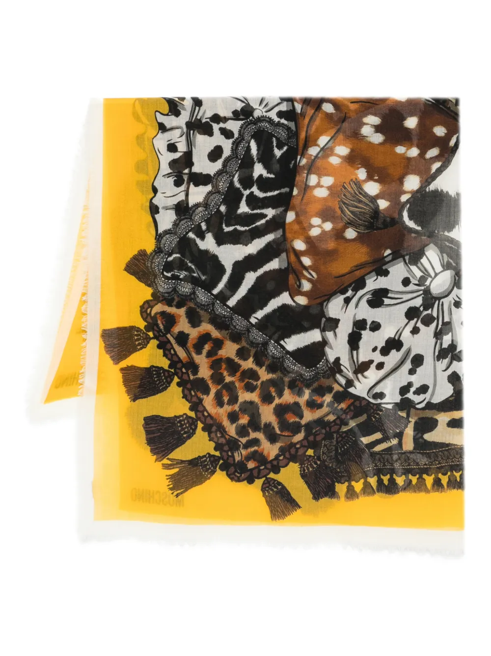 Moschino Sciarpa con stampa animalier - Giallo