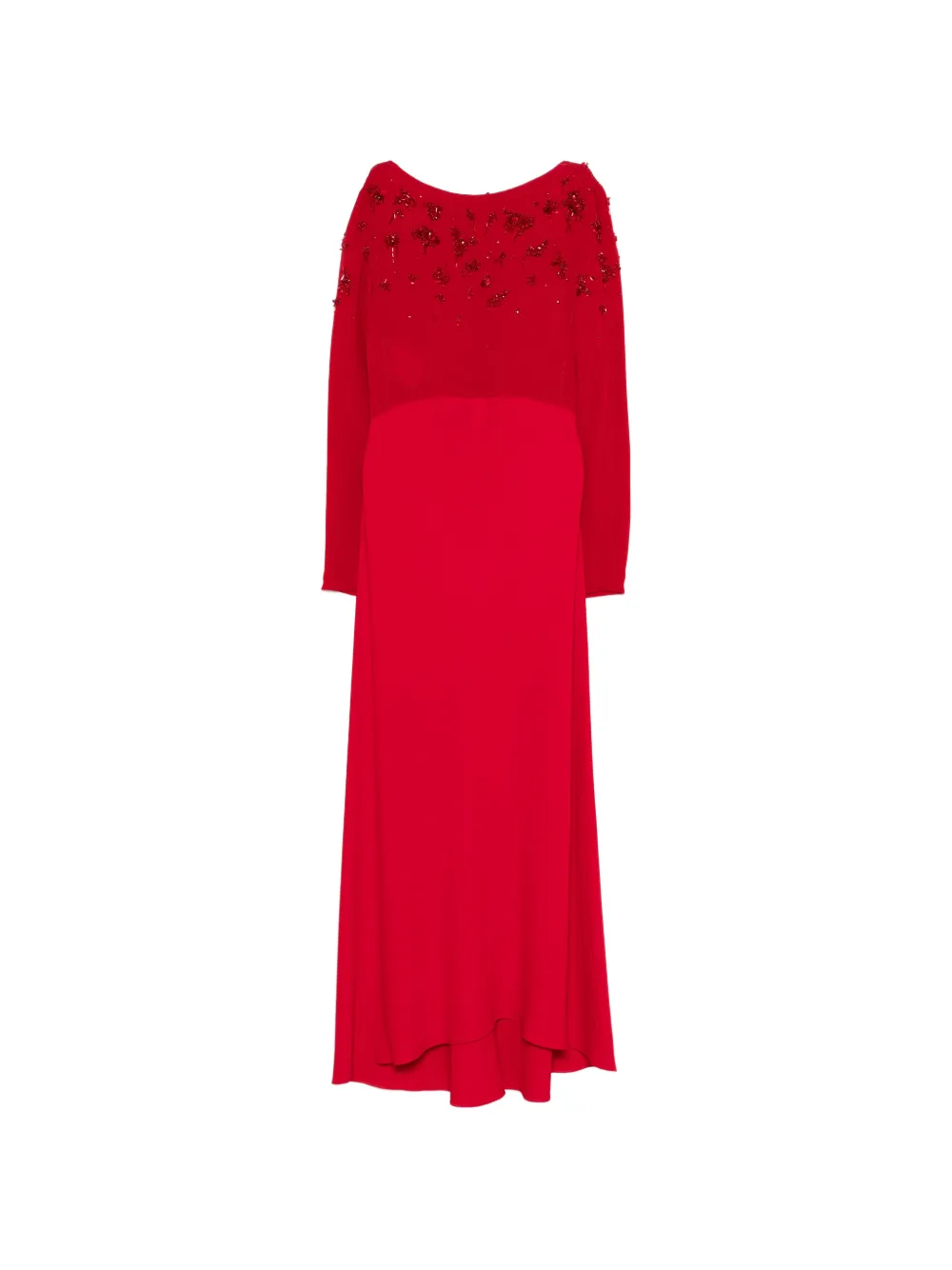 Alberta Ferretti embellished long-sleeve maxi dress - Rosso