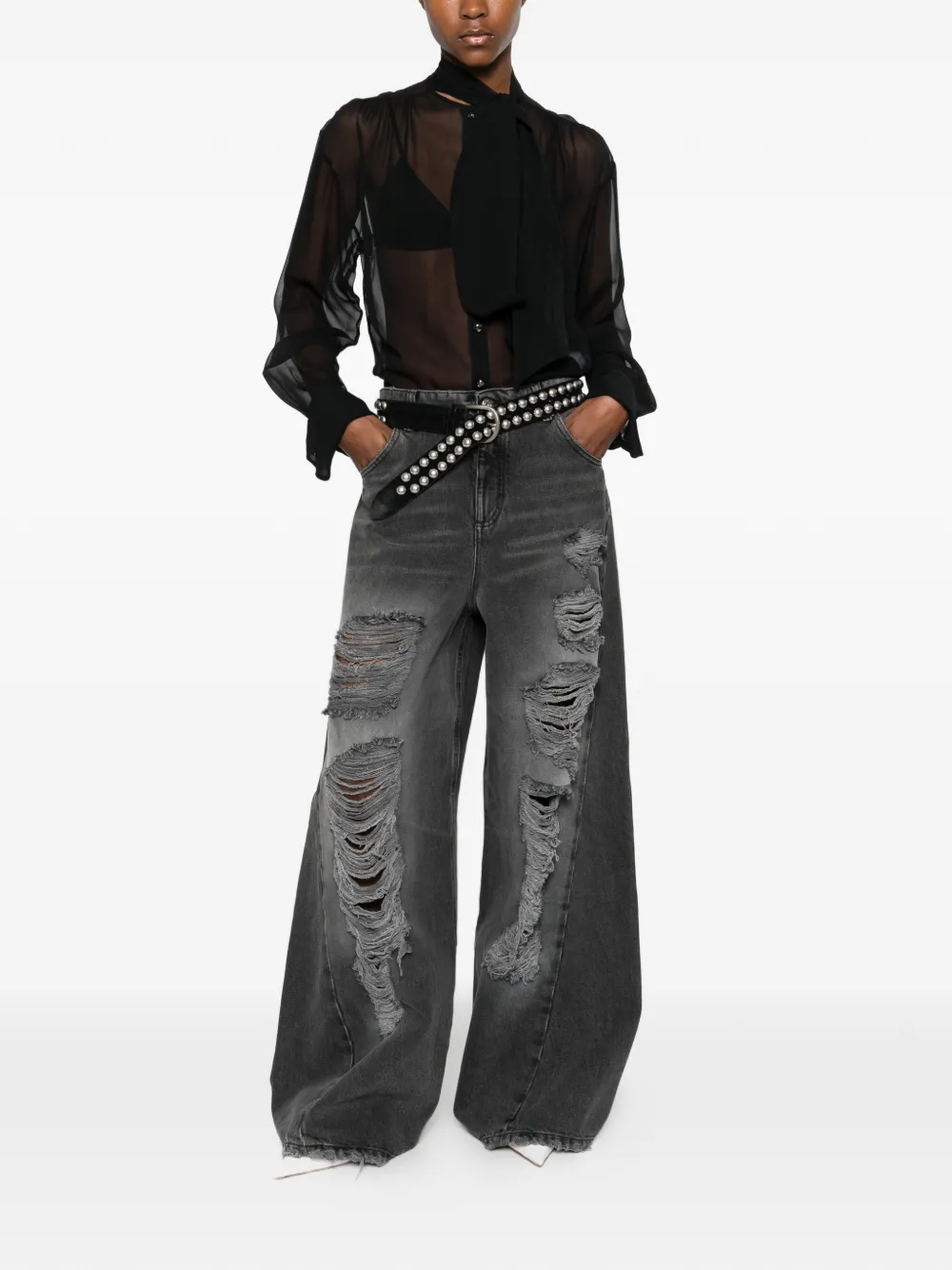  Blumarine Tie-neck Blouse - Black 