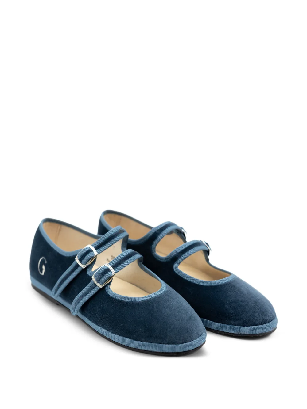 Gondolina Rialto Mary Jane ballerina's met dubbel kant - Blauw