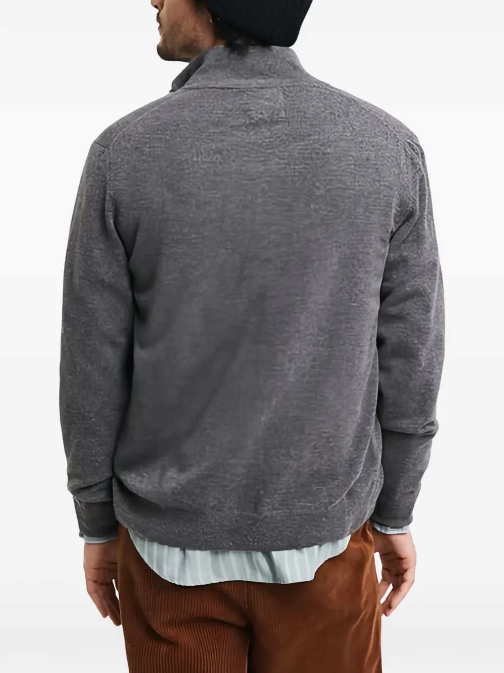 Gant Zip-fastening Wool Sweatshirt In Gray
