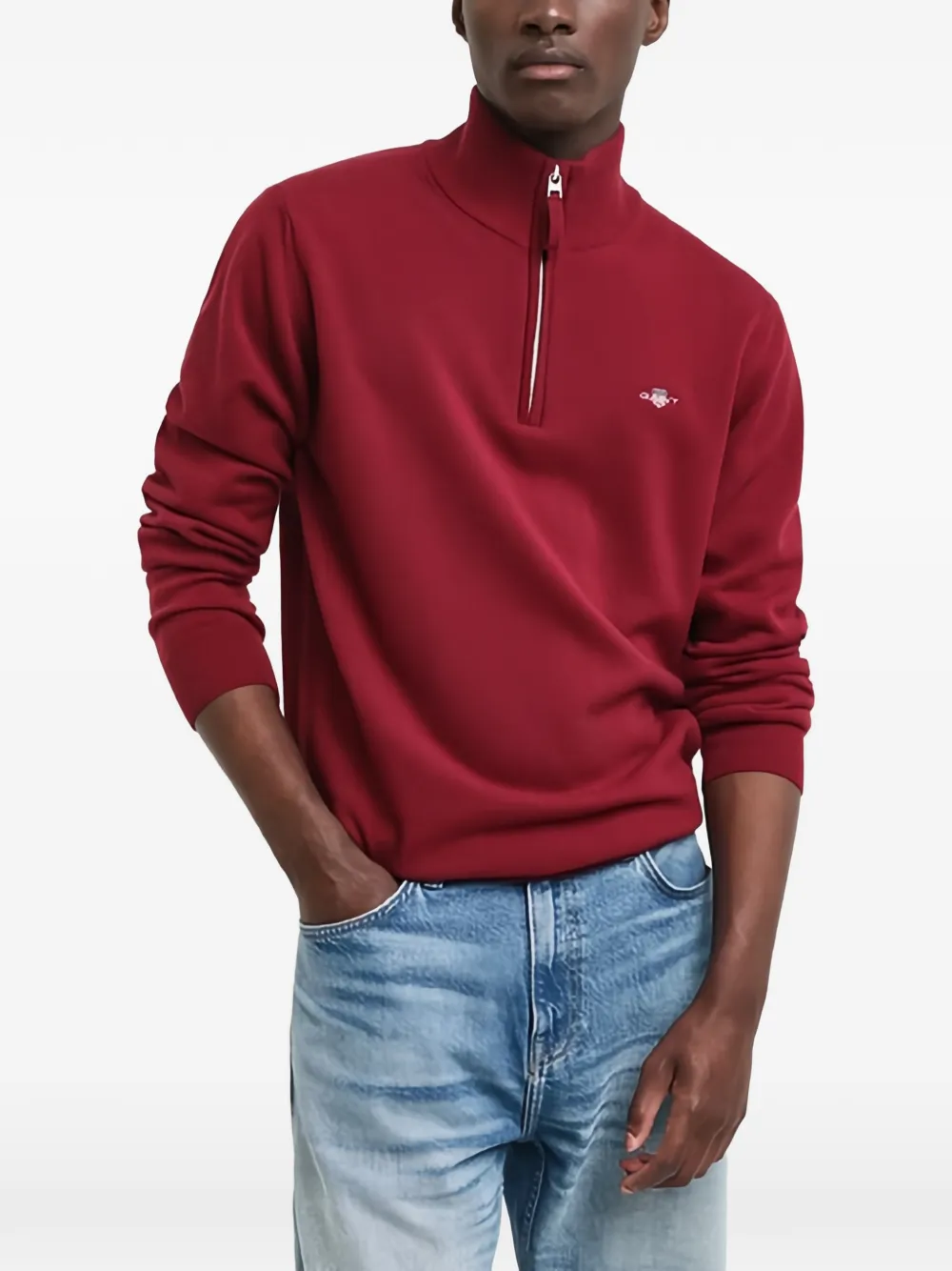 Gant Zip-fastening Sweater In Red