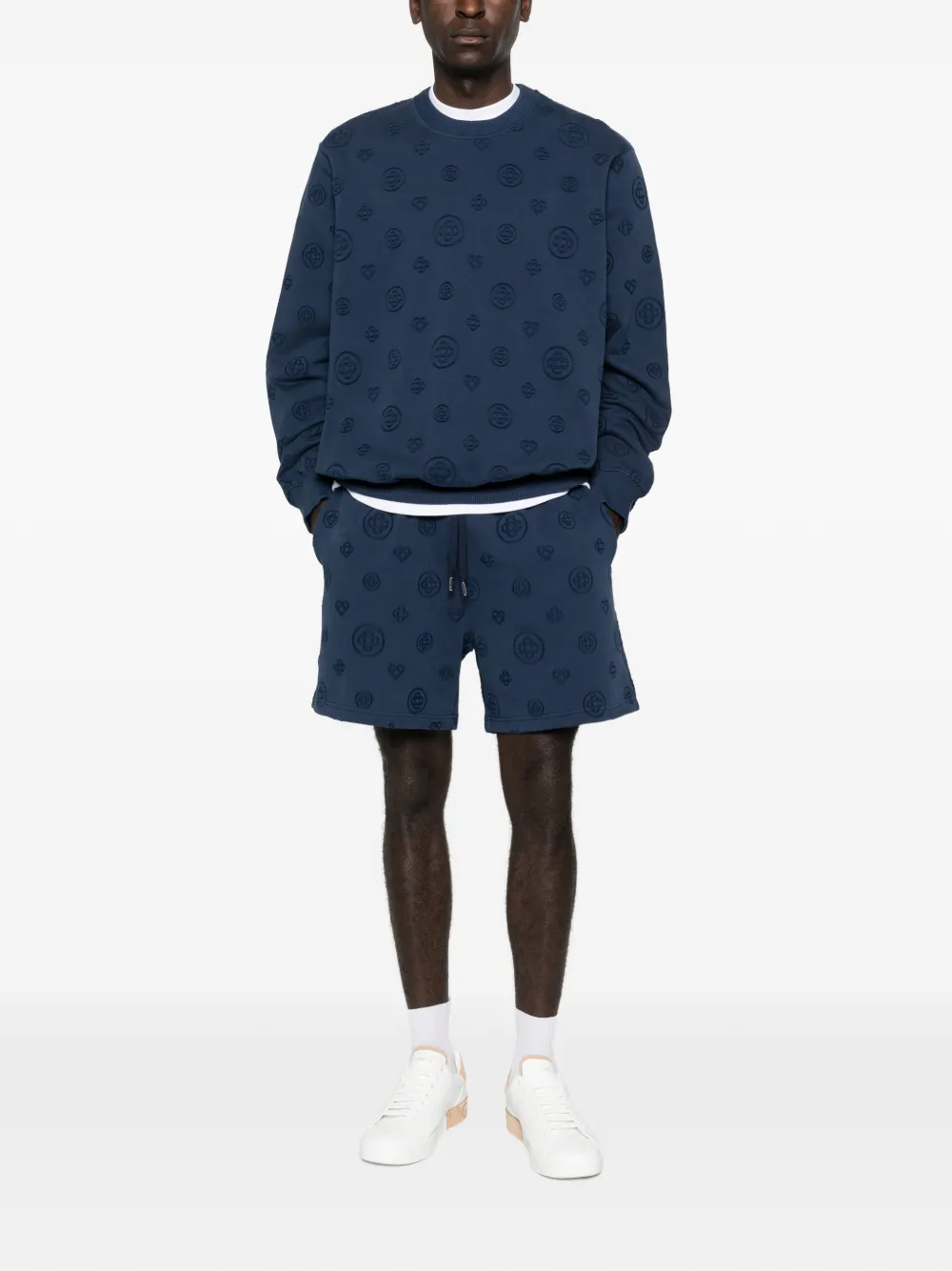 Casablanca all-over-pattern round-neck sweatshirt - Blauw