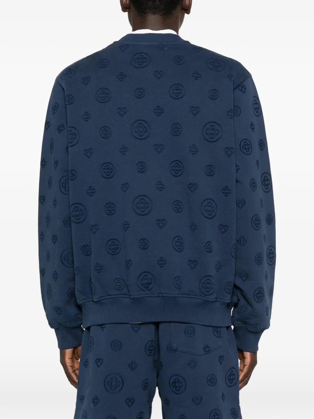 Casablanca Sweater met all-over patroon en ronde hals Blauw