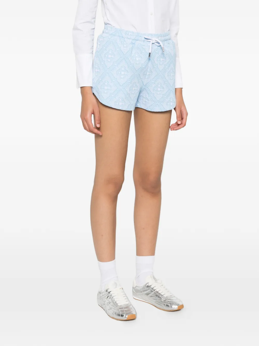  Casablanca Drawstring Pattern Shorts - Blue 