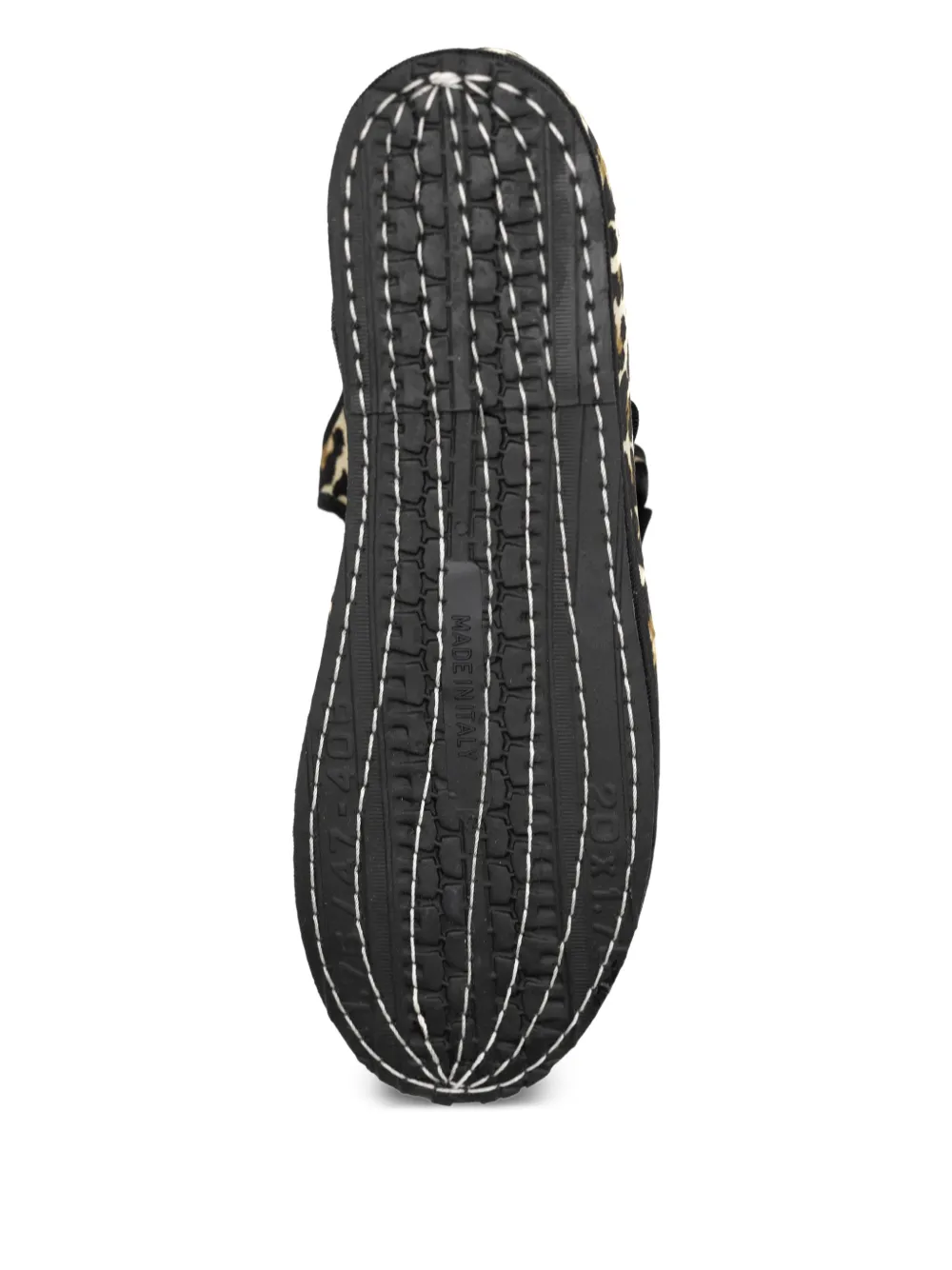 Gondolina Mary Jane Leopard-pattern Double-lace Ballet Flats In Multi