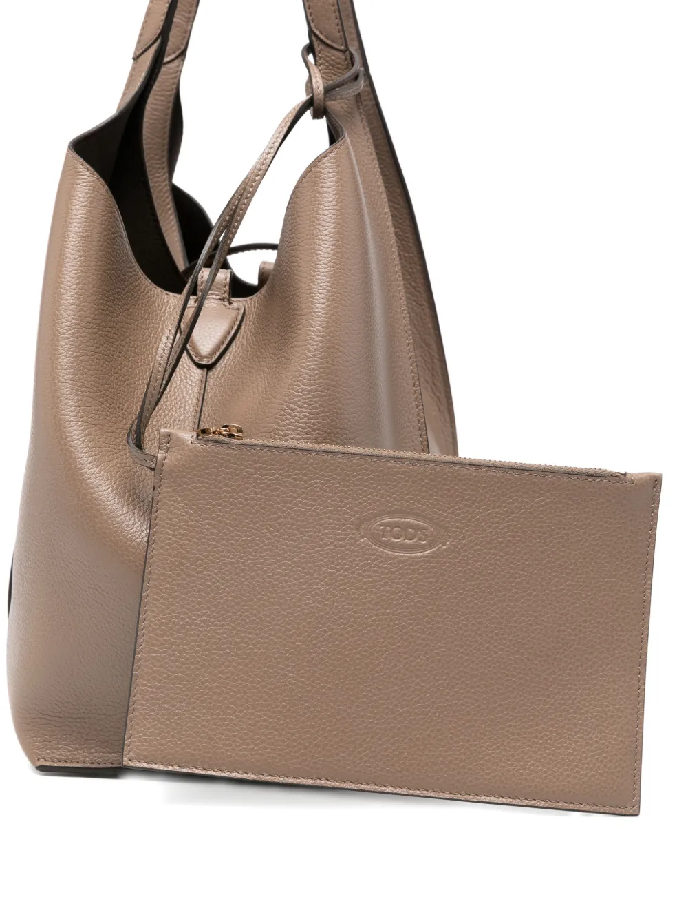 Tod's Small T Timeless Tote Bag In Brown