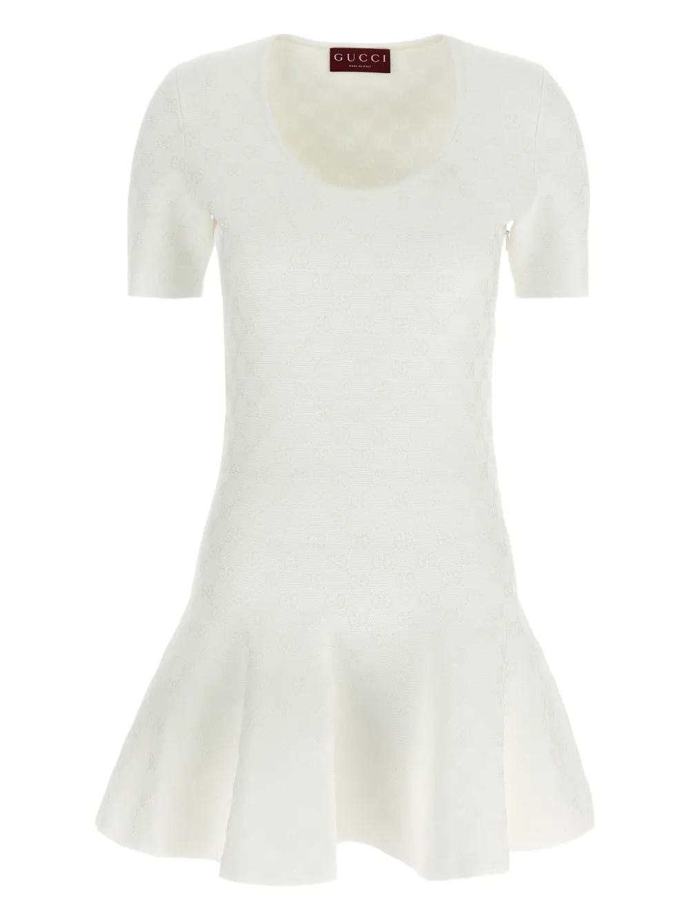 Gucci jacquard round-neck GG dress - White