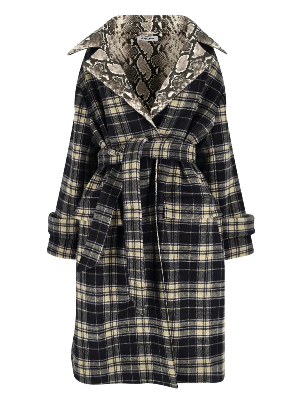 Duran Lantink Plaid Snakeskin Coat - Nero