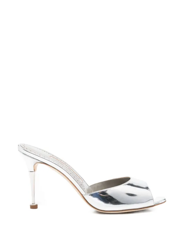 Manolo Blahnik Astucla Pointed Pumps in Silver