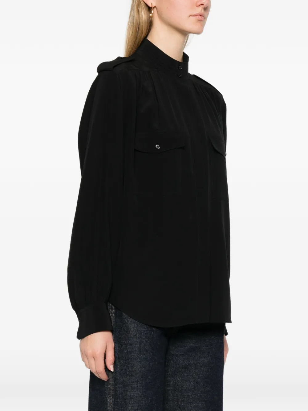  Chloé Camisa De Seda - Negro 