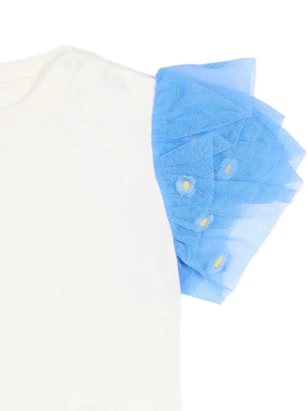 Stella McCartney Kids T-shirt met ruchemouwen Wit