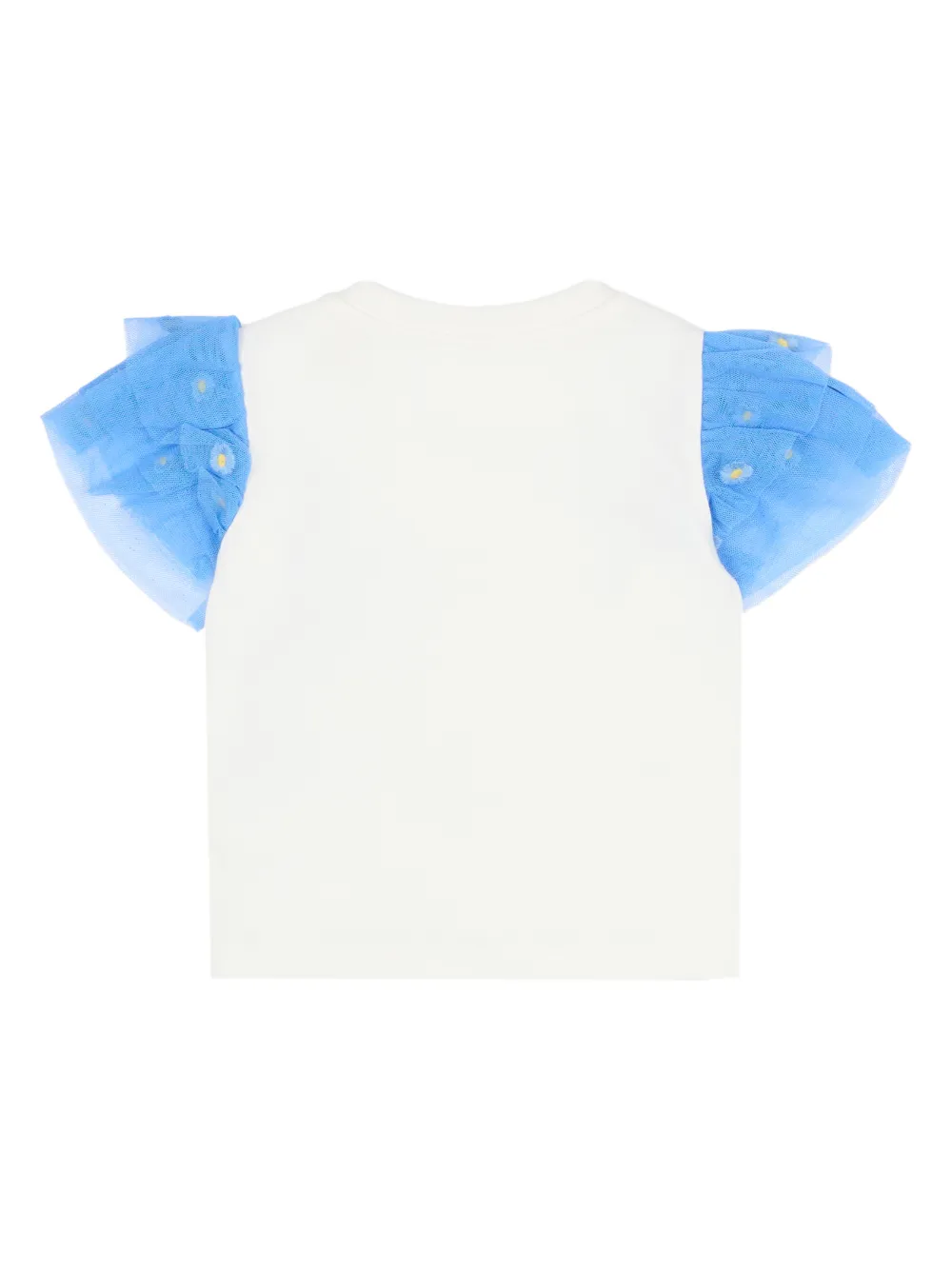 Stella McCartney Kids T-shirt met ruchemouwen Wit