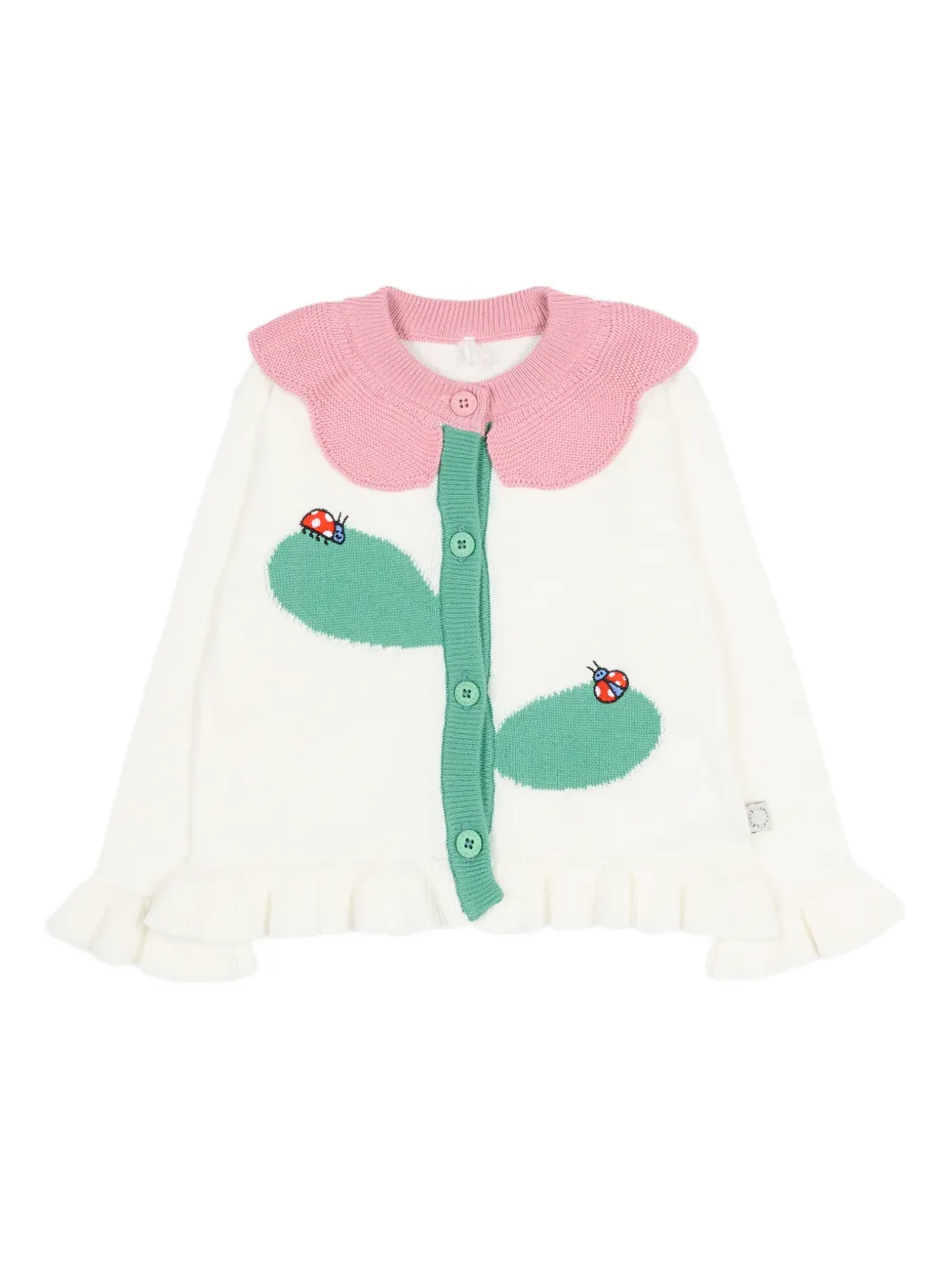 Stella McCartney Kids floral-motif cardigan - Bianco