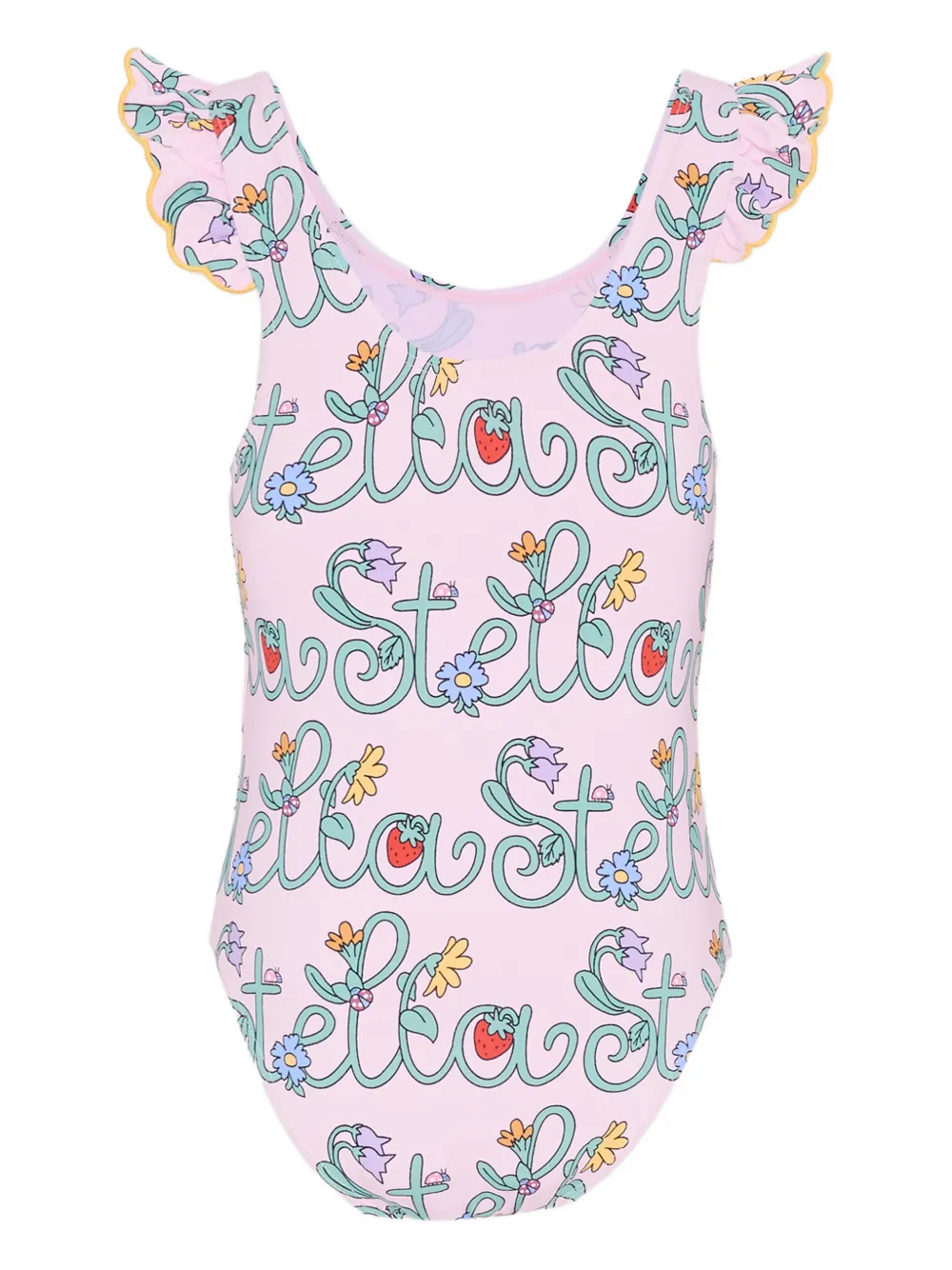 Stella McCartney Kids logo-print swimsuit - Rosa