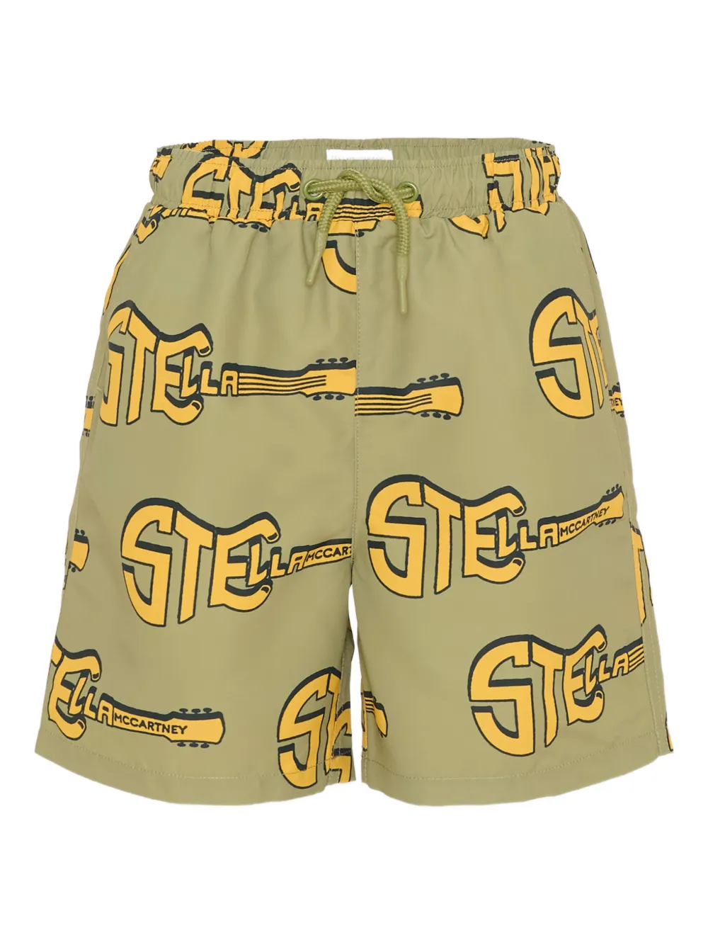 Stella McCartney Kids guitar-motif swim shorts - Verde