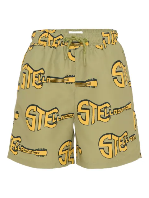 Stella McCartney Kids guitar-motif swim shorts