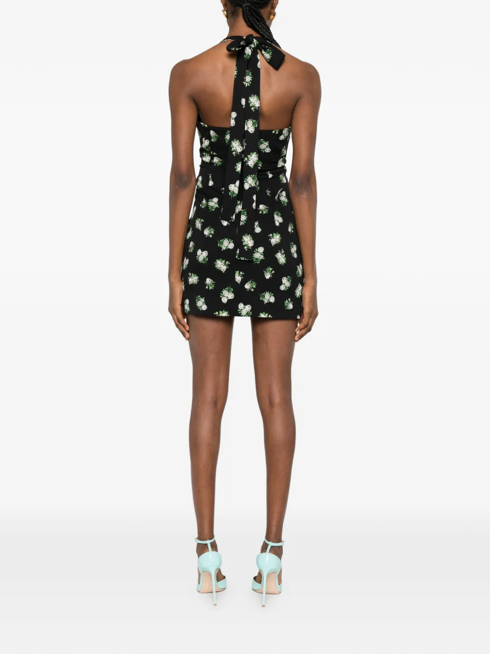 Dolce & Gabbana Halterjurk met bloemenprint Zwart